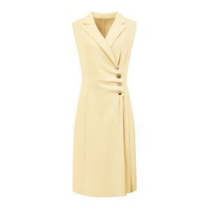 Women's Pencil Dress Notch Lapel Neck Elegant Sheath Dress Butter Yellow